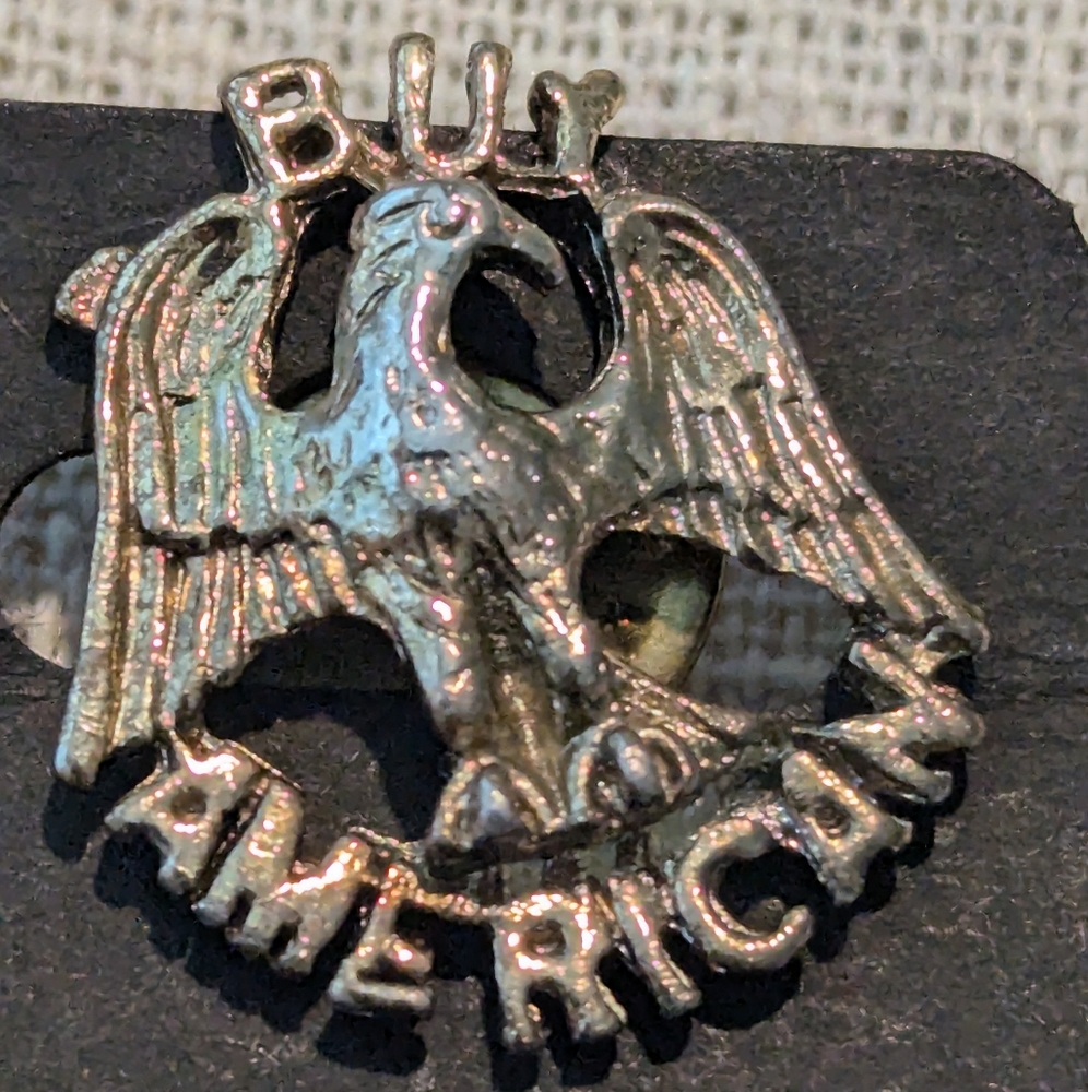 Vintage  Buy American Silver Brooch/Lapel Pin